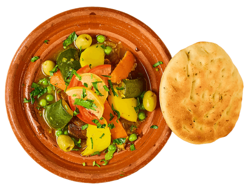 Berberlammtajine, langsam gegart mit Saisongemüse und aromatischen Gewürzen